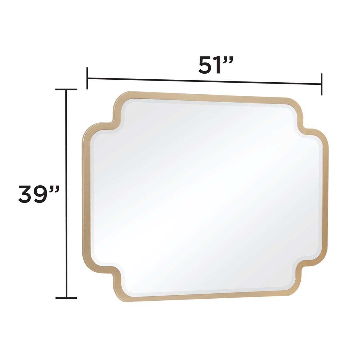 Sculpted-Frame Bedroom Mirror with Gold Accents — view 2