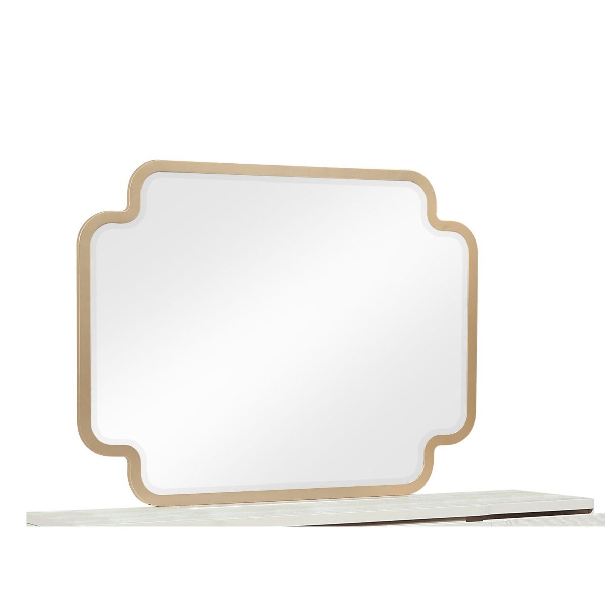 Sculpted-Frame Bedroom Mirror with Gold Accents — view 4