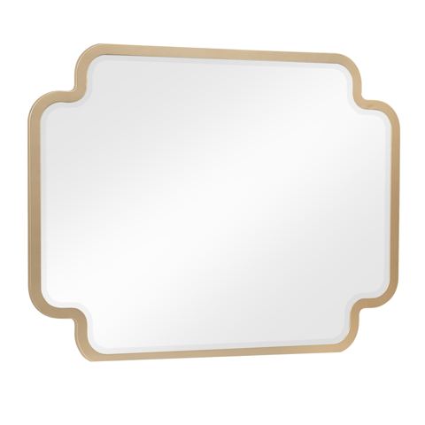 Sculpted-Frame Bedroom Mirror with Gold Accents — view 1