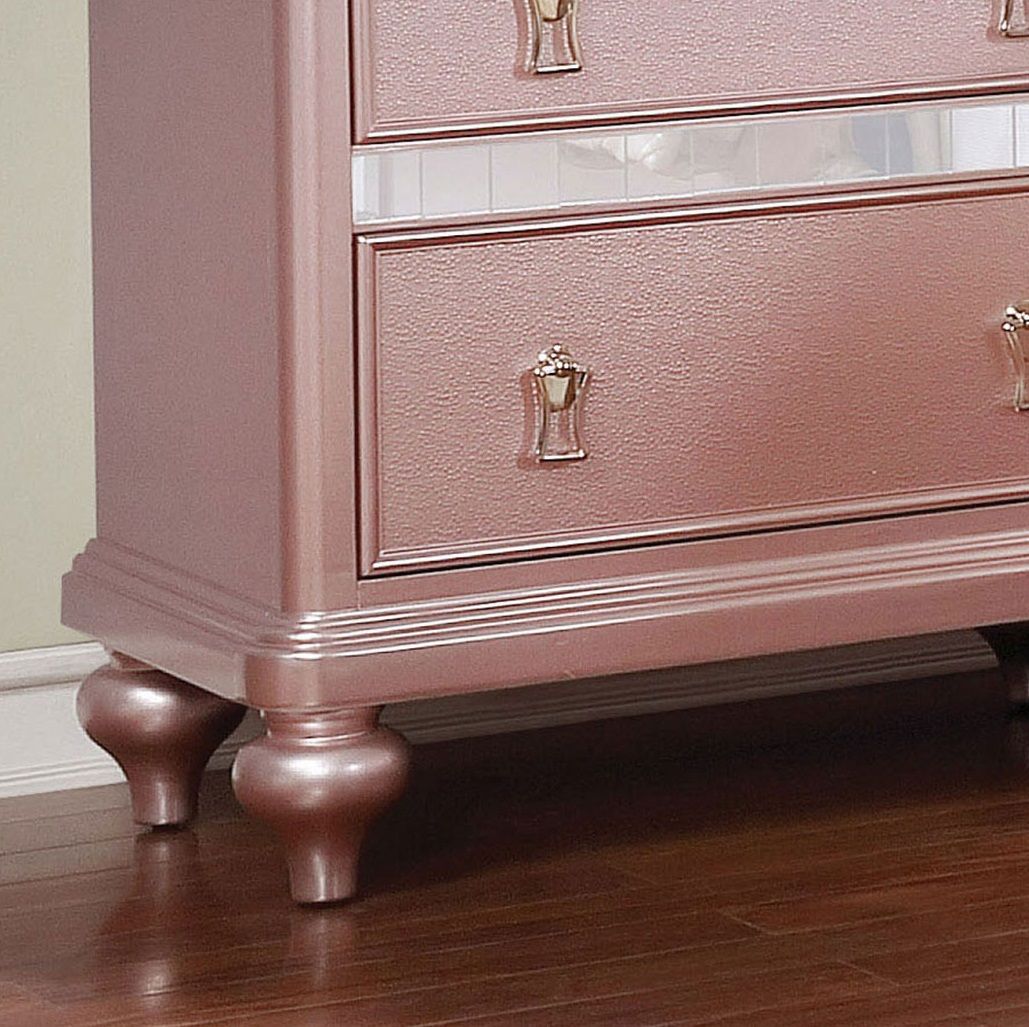 Two-Drawer Nightstand with Mirror Accent Panels — view 2