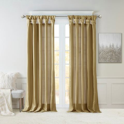 84-Inch Twist Tab Lined Curtain Panel — view 1