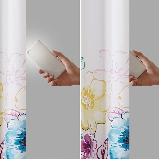 Floral Print Total Blackout Curtain Panel — view 3