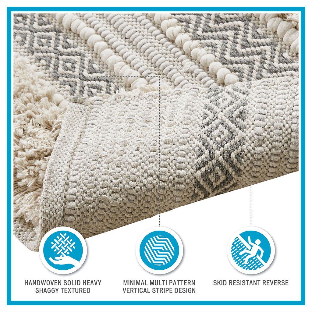 20 x 32-Inch Woven Stripe Bath Rug — view 4