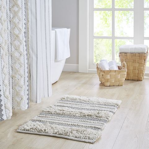20 x 32-Inch Woven Stripe Bath Rug — view 1