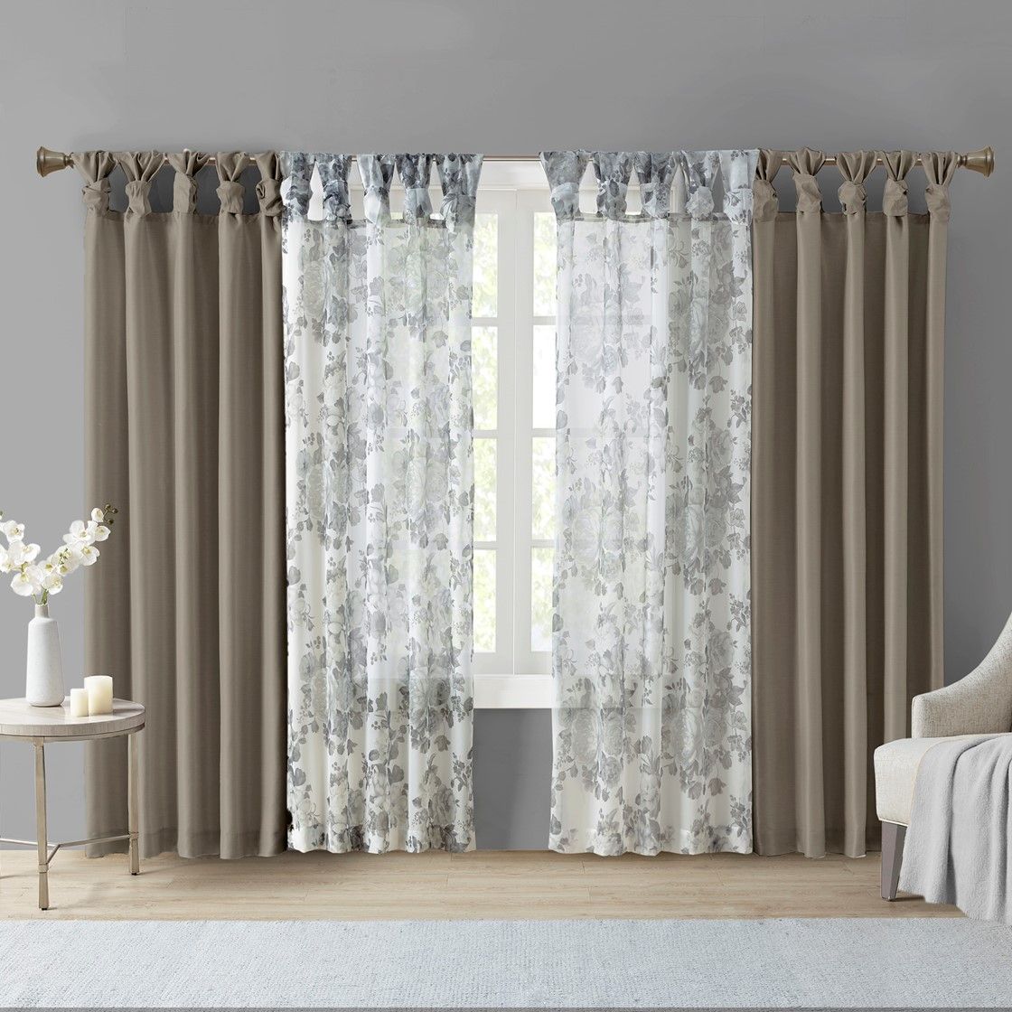 50 x 84-Inch Twist Tab Lined Curtain Panel