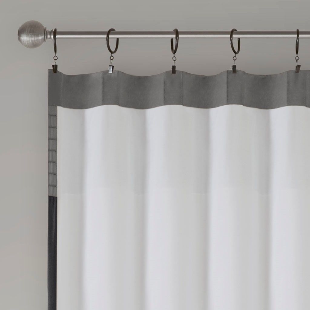 50 x 84-Inch Colorblock Pintuck Curtain Panel — view 4