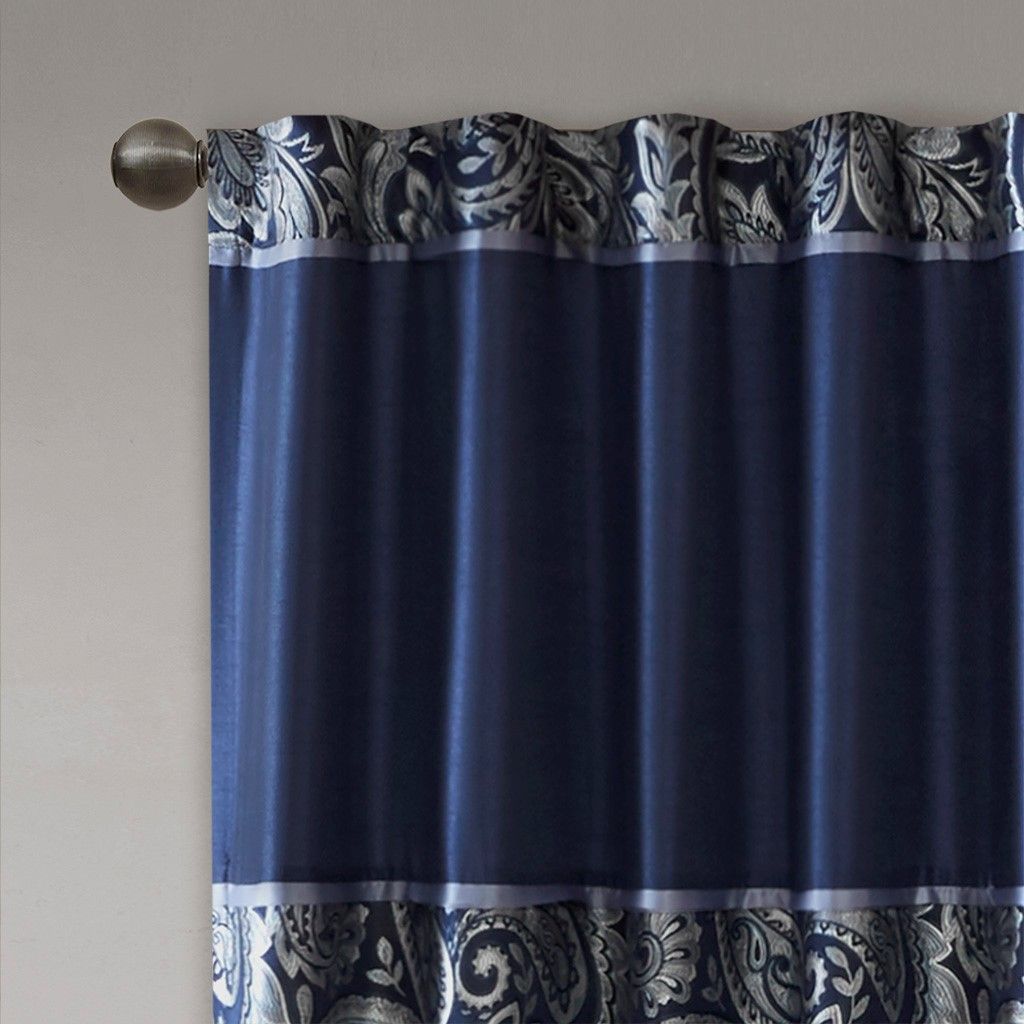 95-Inch Paisley Jacquard Curtain Panel Pair — view 2
