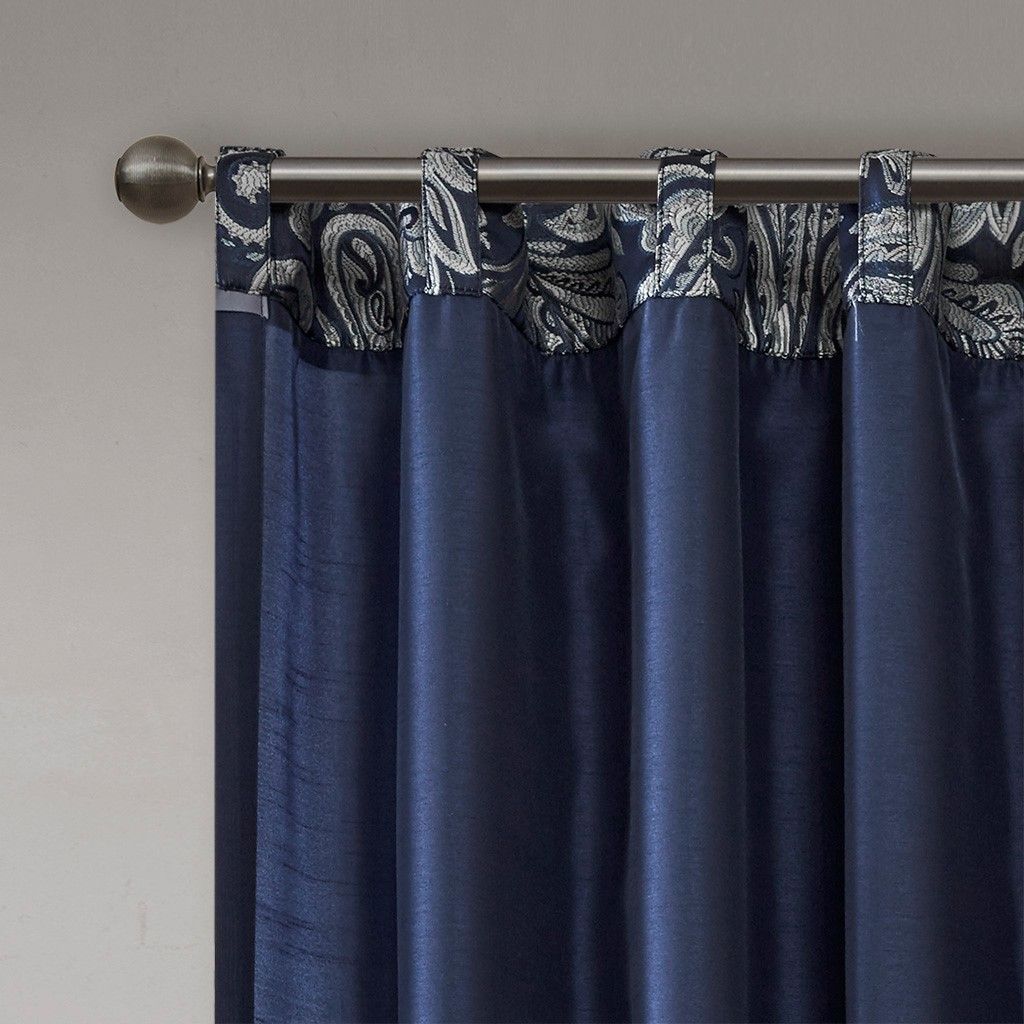 95-Inch Paisley Jacquard Curtain Panel Pair — view 4