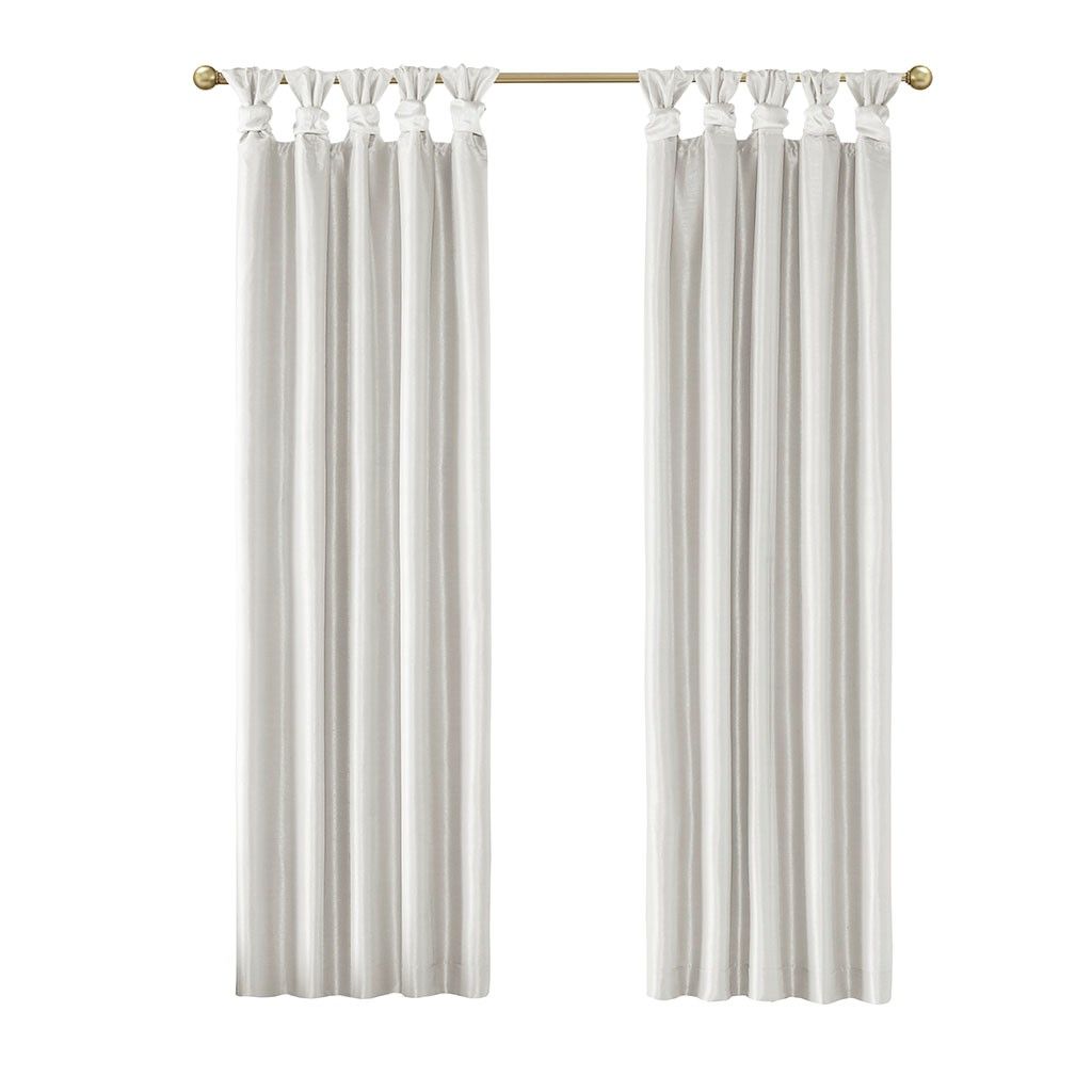 White Twist Tab Blackout Curtain Panel — view 2