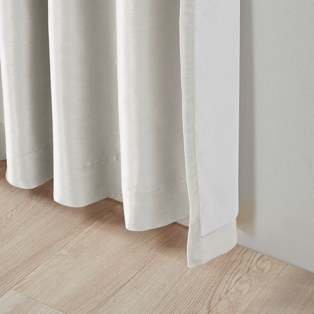 White Twist Tab Blackout Curtain Panel — view 3