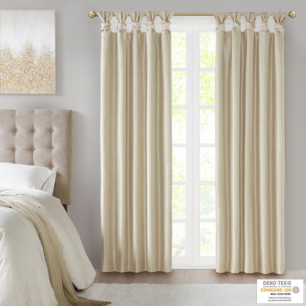 Champagne Twist Tab Blackout Curtain Panel — view 2