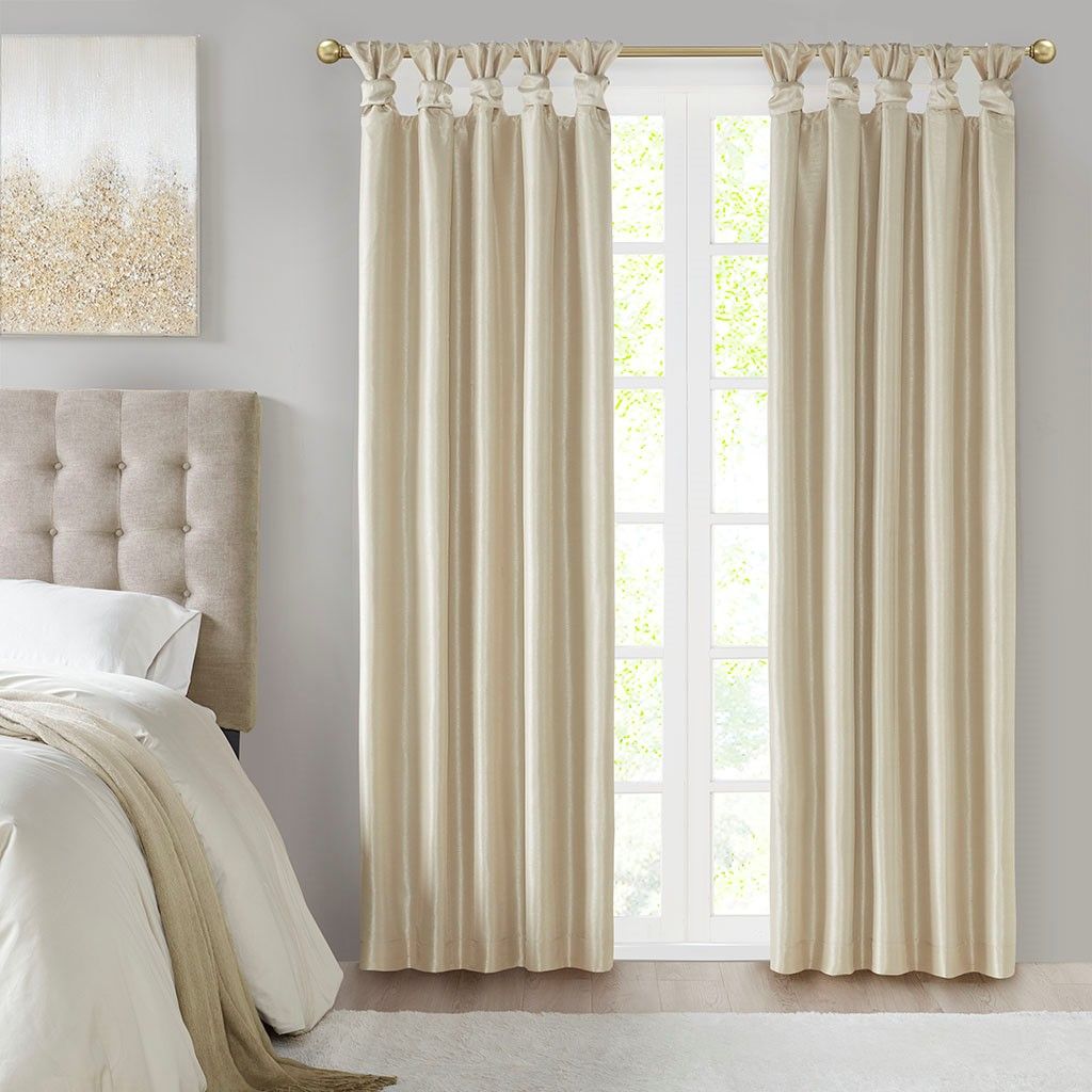 Champagne Twist Tab Blackout Curtain Panel — view 3