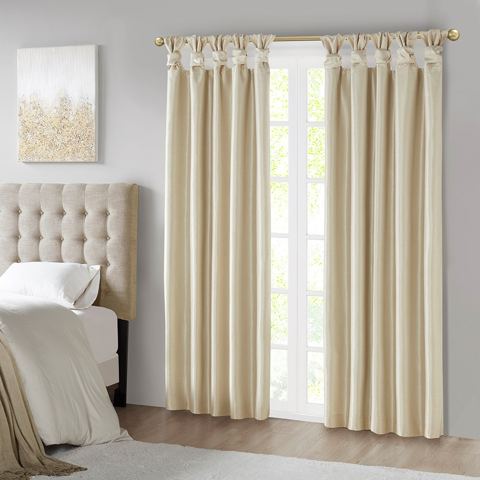 Champagne Twist Tab Blackout Curtain Panel