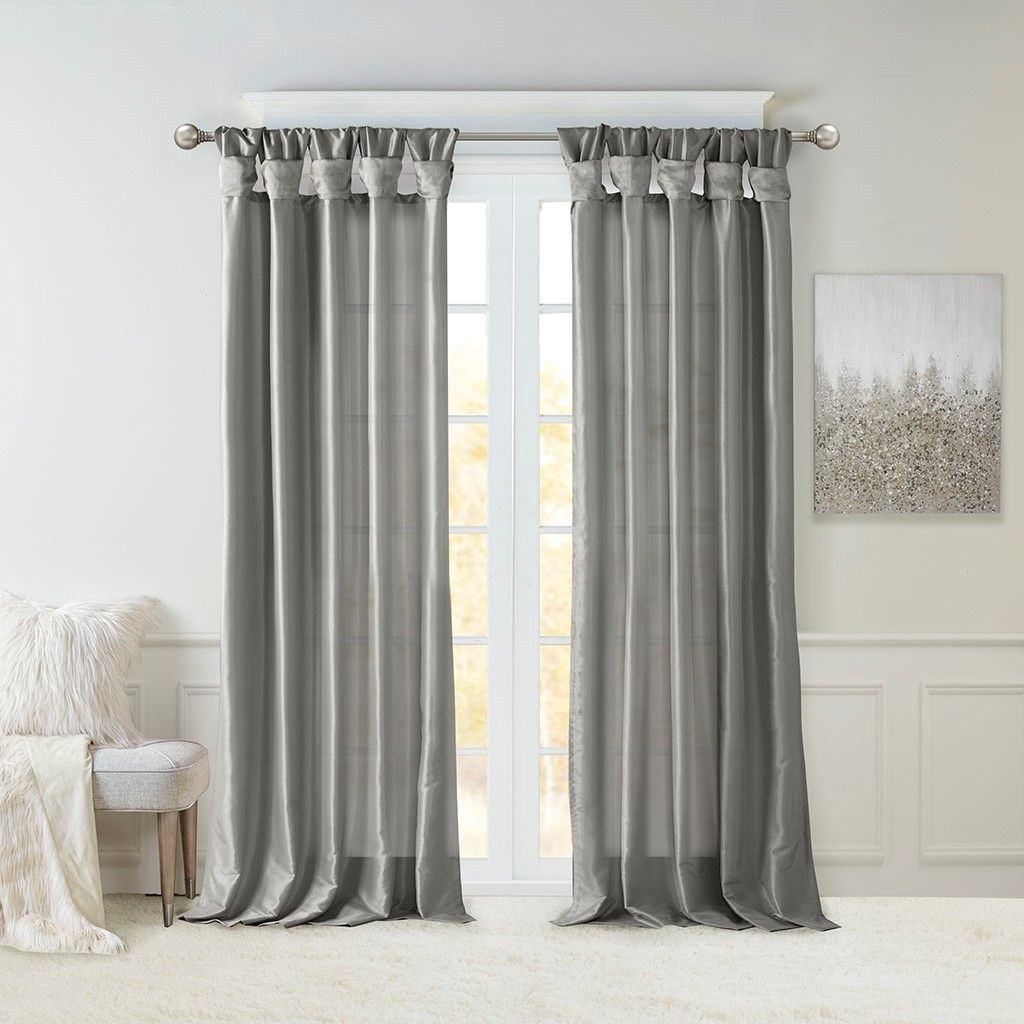 108-Inch Twist Tab Lined Curtain Panel — view 2