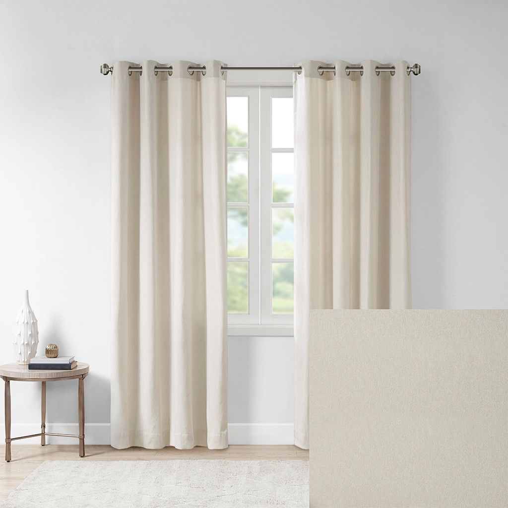50 x 84-Inch Fleece-Lined Plaid Curtain Panel — view 2