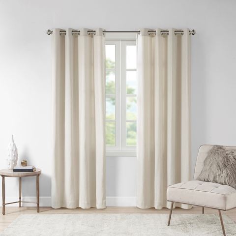 50 x 84-Inch Fleece-Lined Plaid Curtain Panel