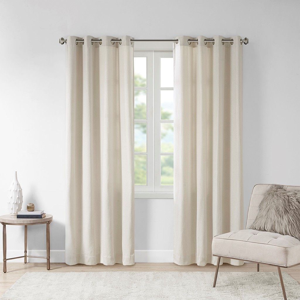 50 x 84-Inch Fleece-Lined Plaid Curtain Panel
