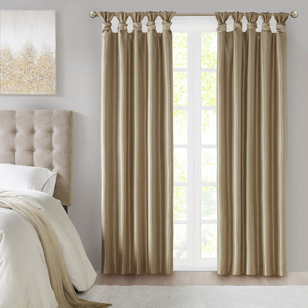 Bronze Twist Tab Blackout Curtain Panel