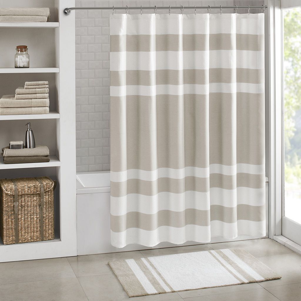 Reversible Striped Cotton Bath Rug