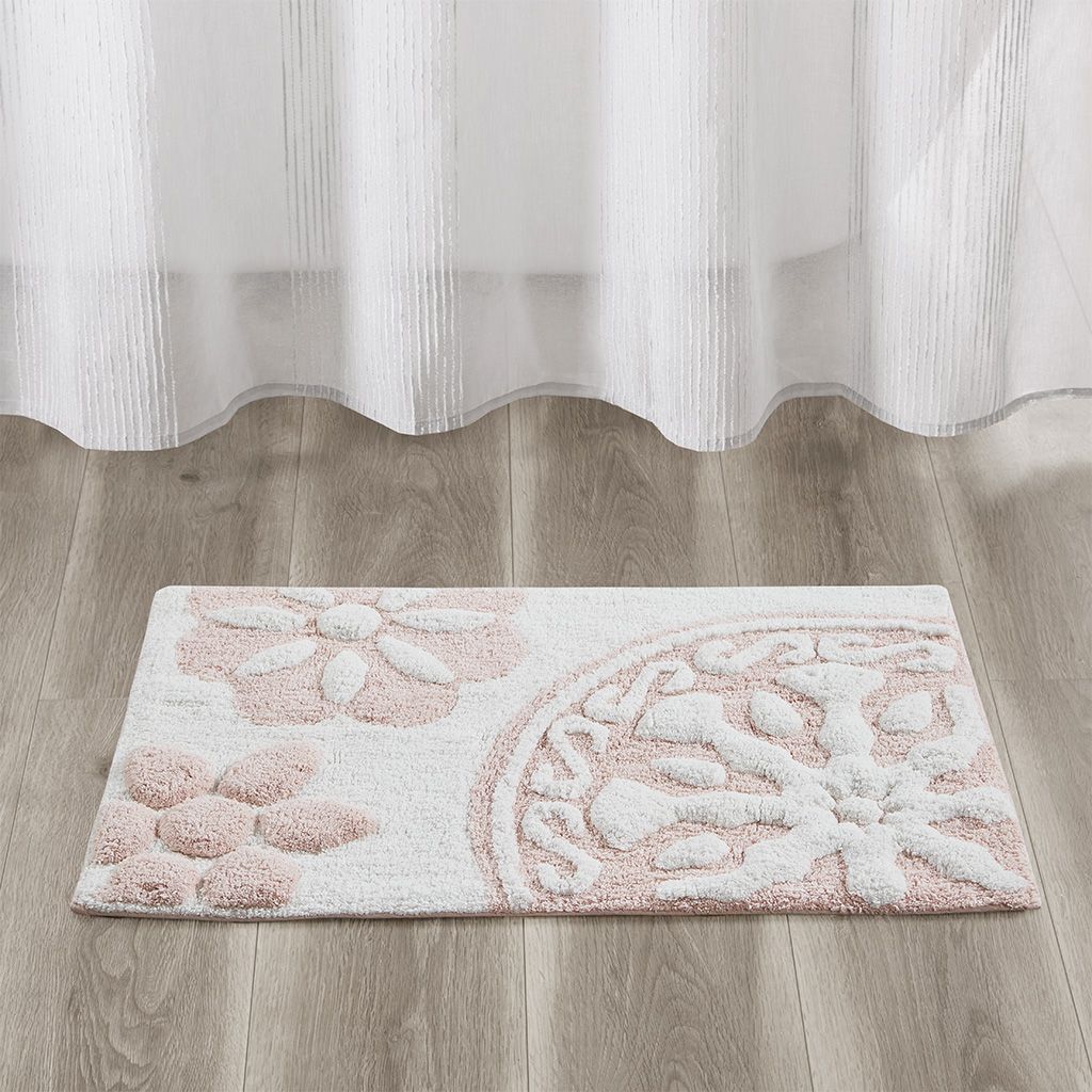 20 x 30-Inch Medallion Bath Rug, Pink