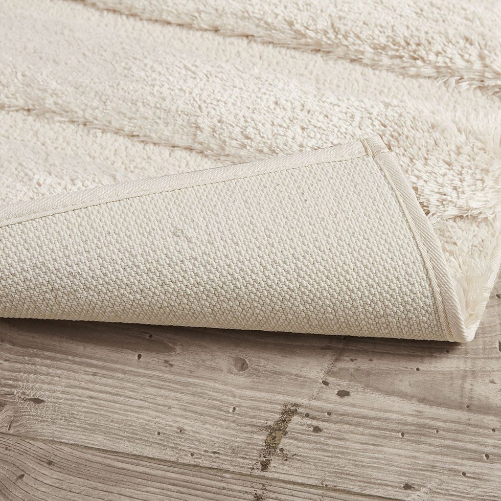 17 x 24-Inch High-Low Stripe Bath Rug, Wheat — view 2