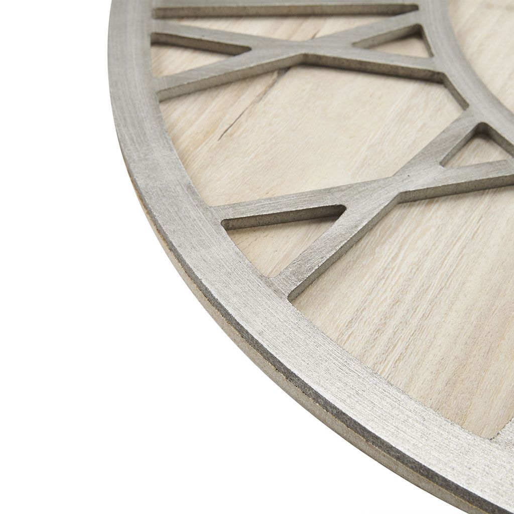 24-Inch Round Wood Veneer Wall Clock — view 2