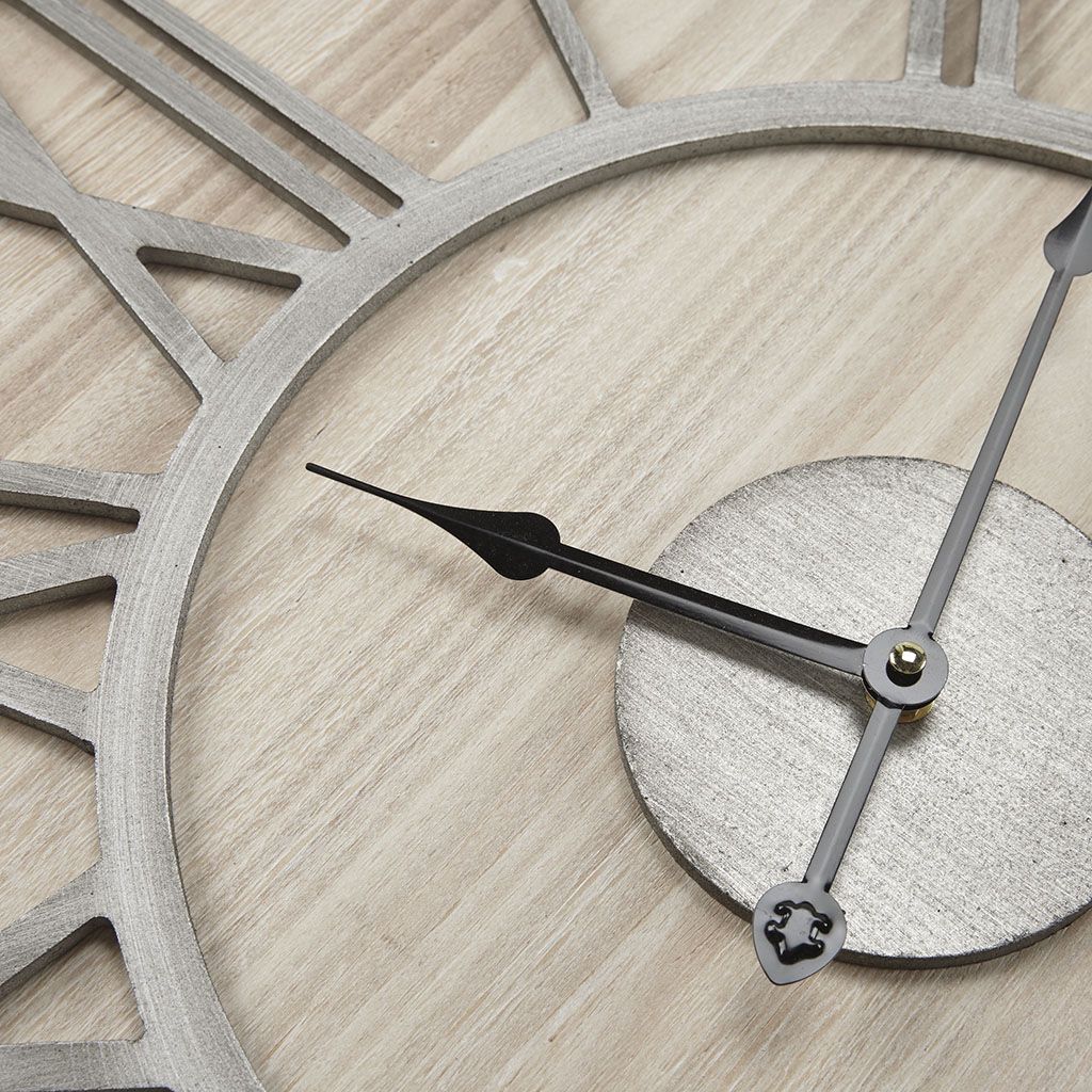 24-Inch Round Wood Veneer Wall Clock — view 3