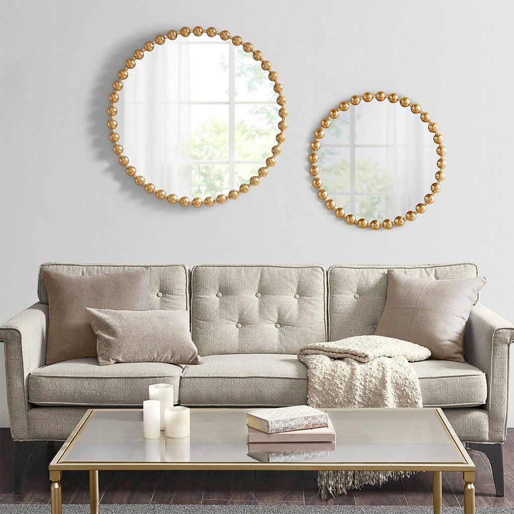 27-Inch Beaded Round Wall Mirror — view 4