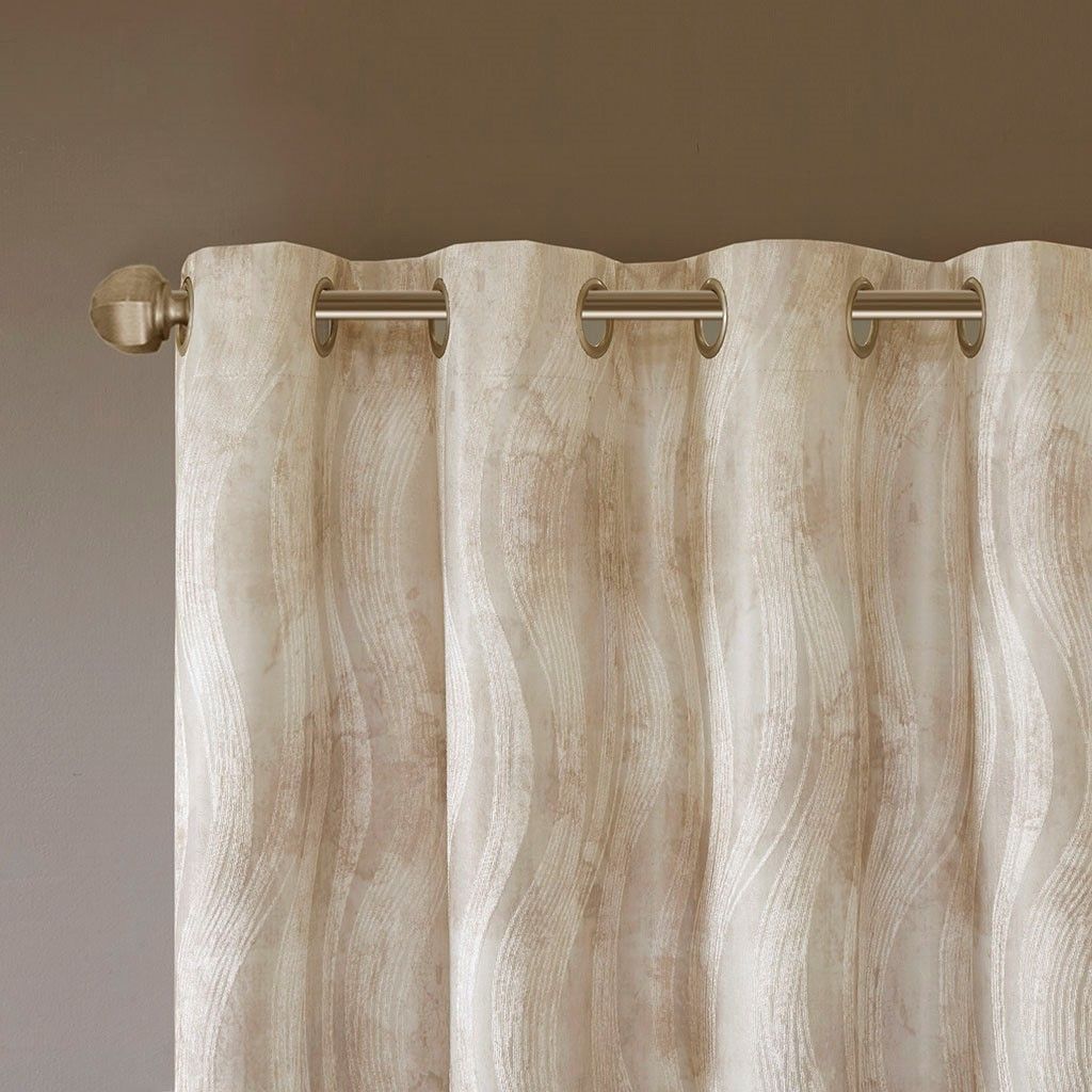 Wavy Jacquard Grommet Blackout Curtain Panel — view 3