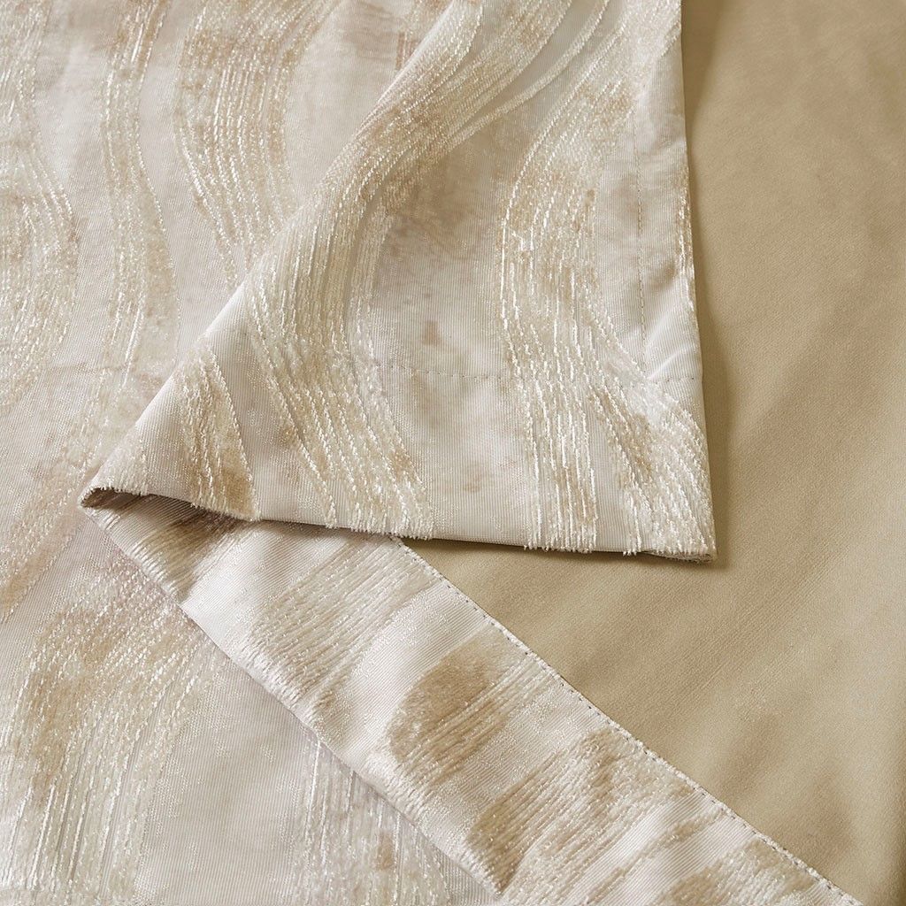 Wavy Jacquard Grommet Blackout Curtain Panel — view 4