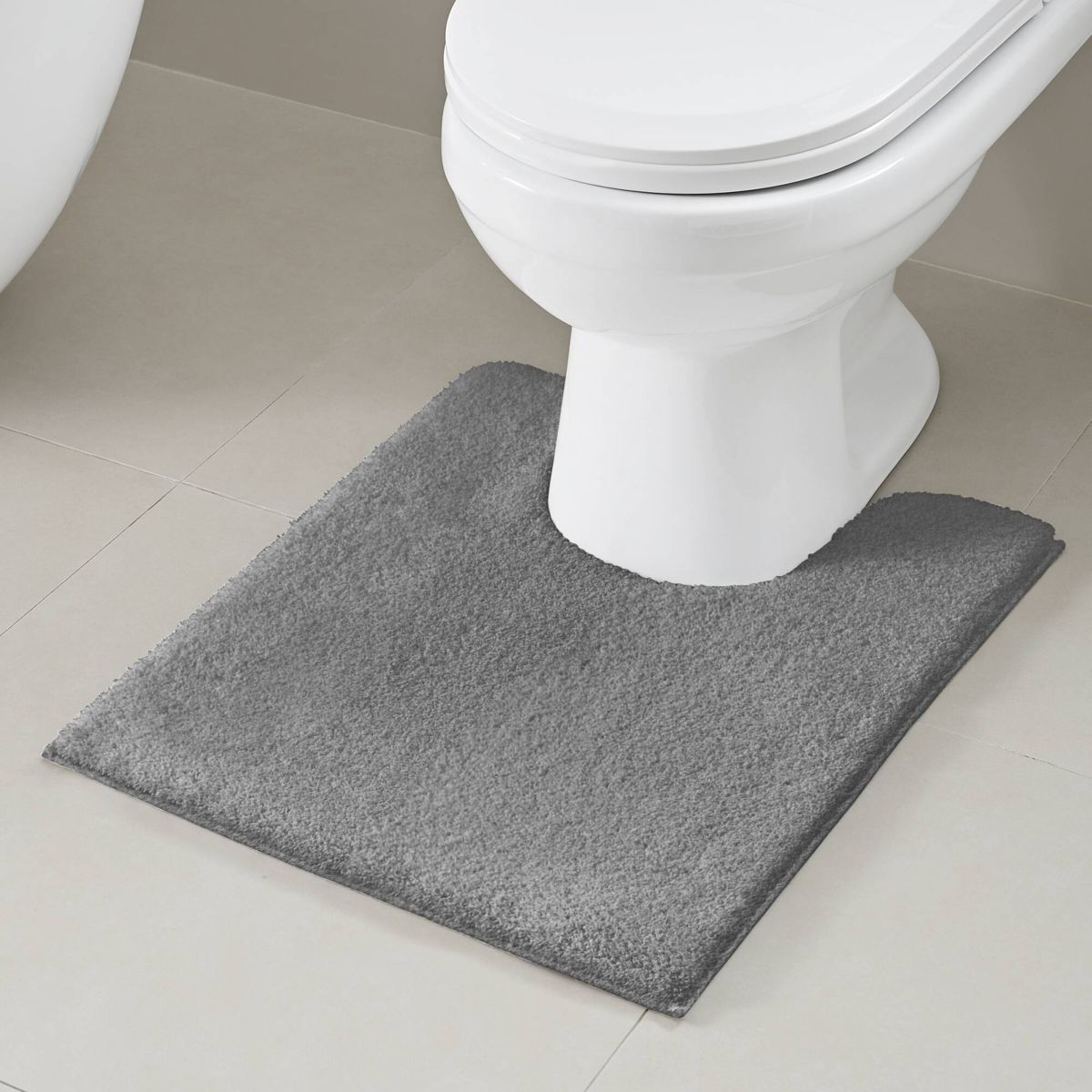 20 x 30-Inch Quick-Dry Bath Rug, Grey — view 2