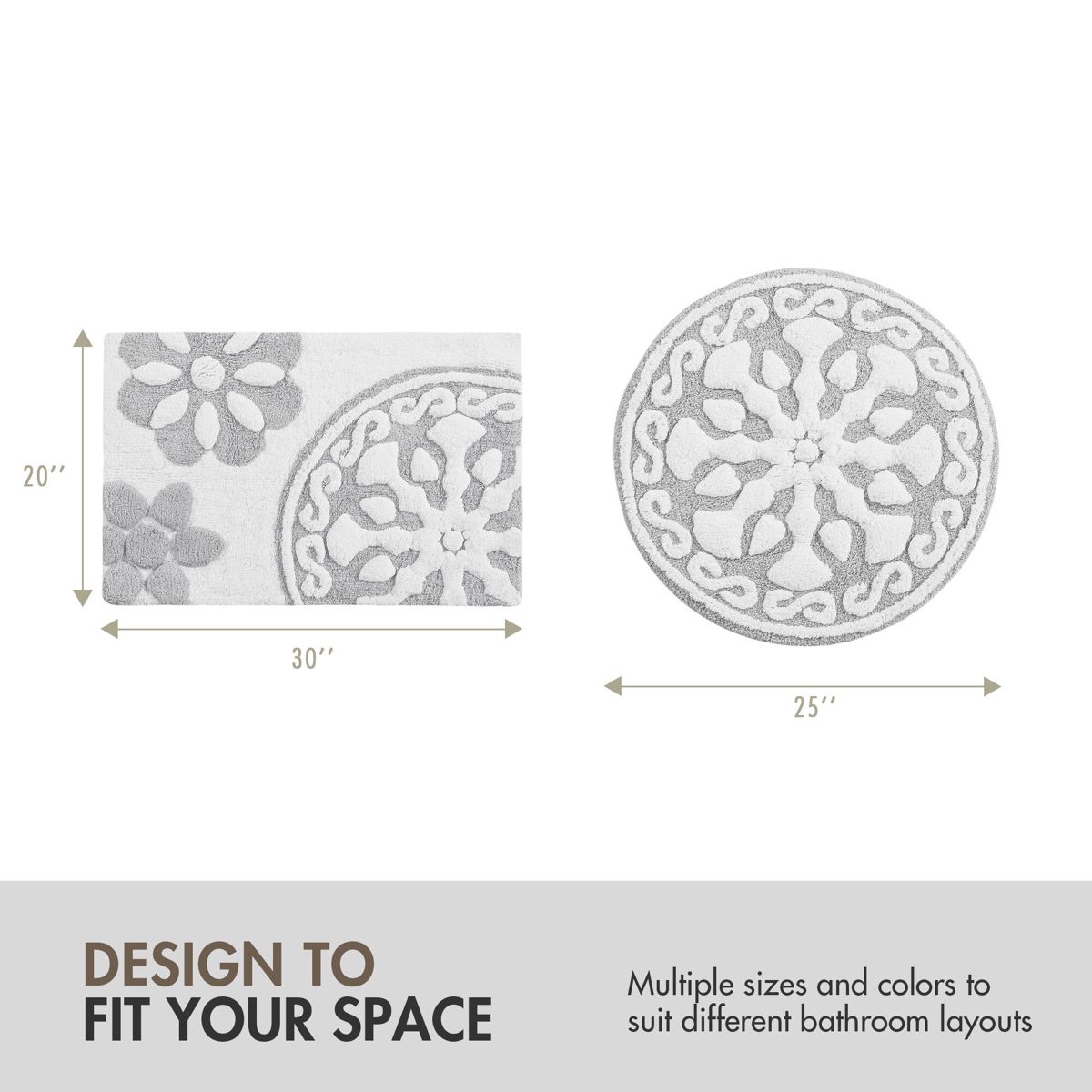 25-Inch Round Medallion Cotton Bath Rug — view 4