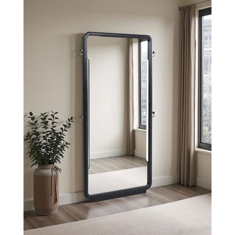 76-Inch Full-Length Floor Mirror with Hooks