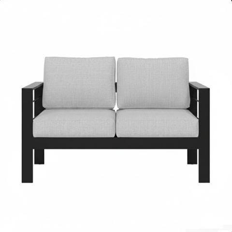 50-Inch Aluminum Patio Loveseat with Cushions — view 1