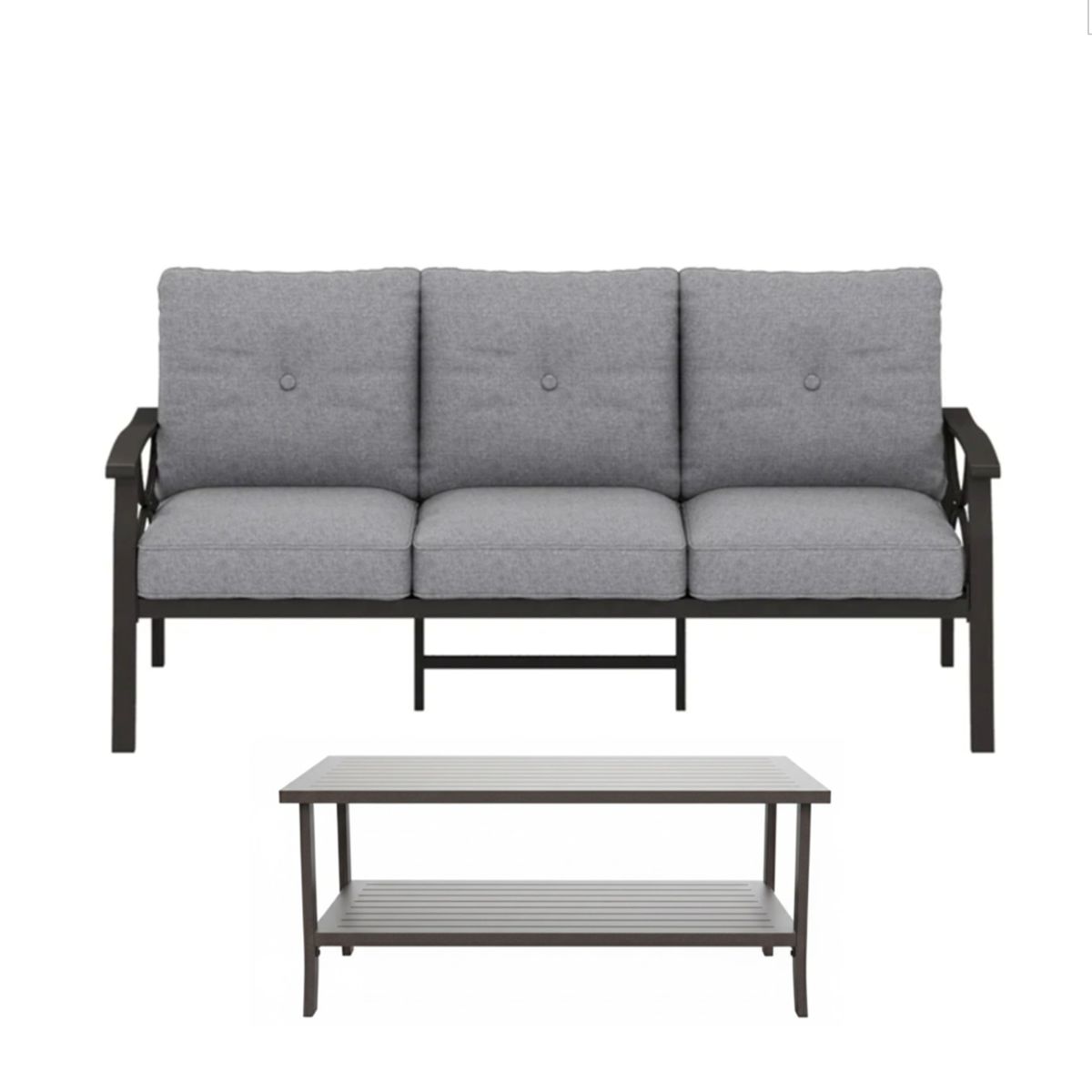 70-Inch Metal Sofa and Coffee Table Set — view 3