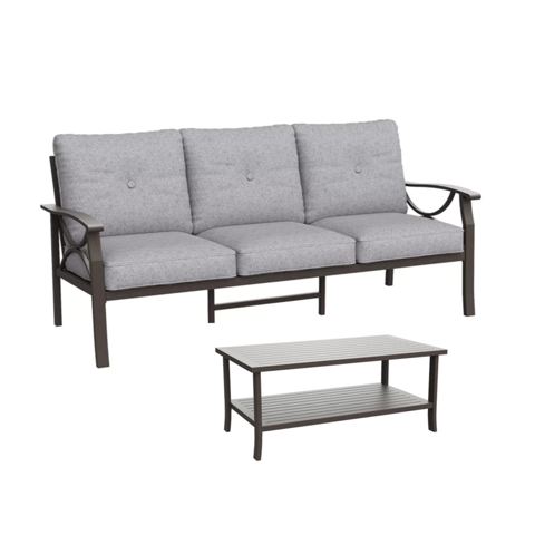 70-Inch Metal Sofa and Coffee Table Set