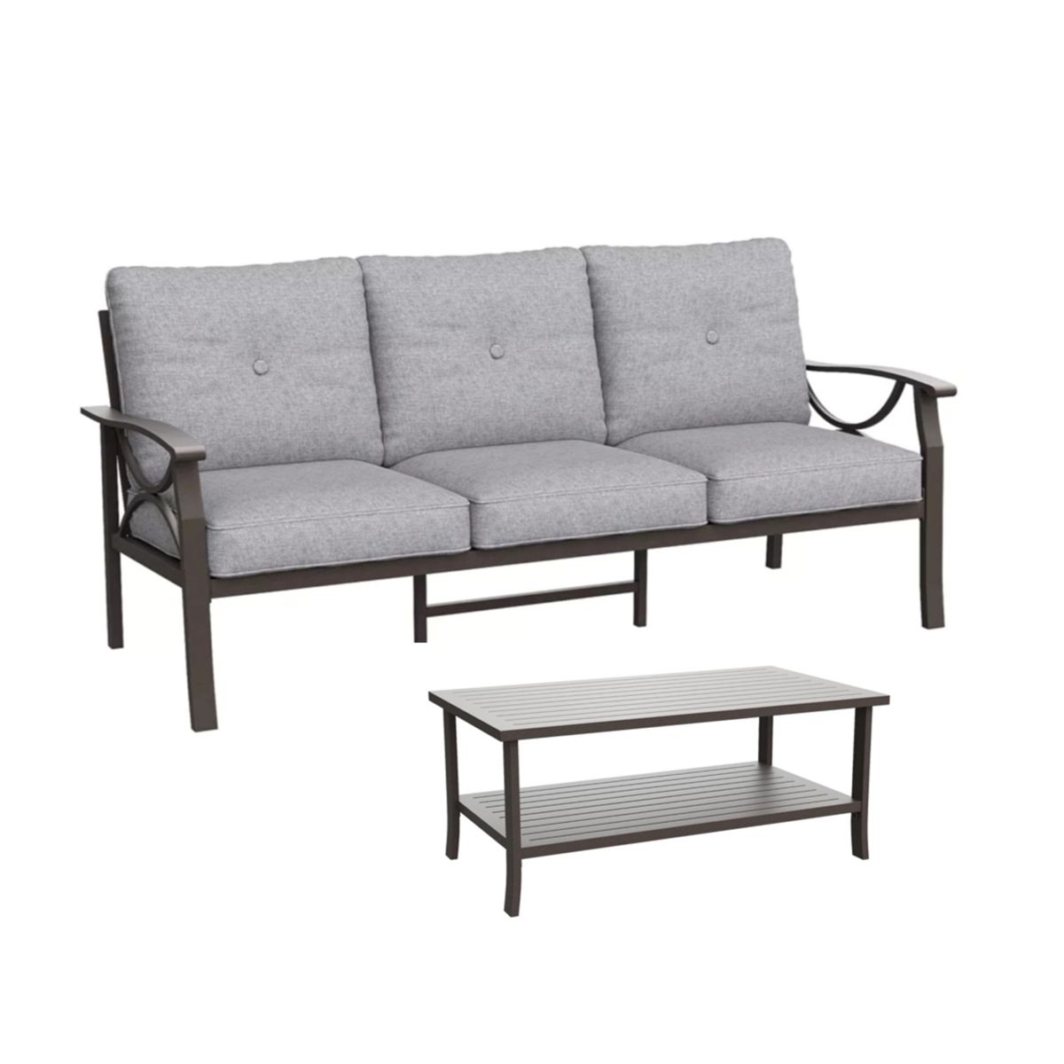 70-Inch Metal Sofa and Coffee Table Set