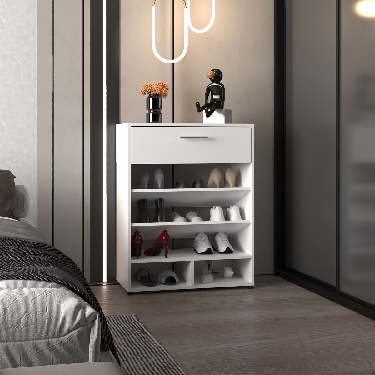 5-Shelf Shoe Rack with Door