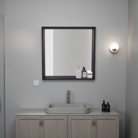 Mirrored Medicine Cabinet with Lower Shelf