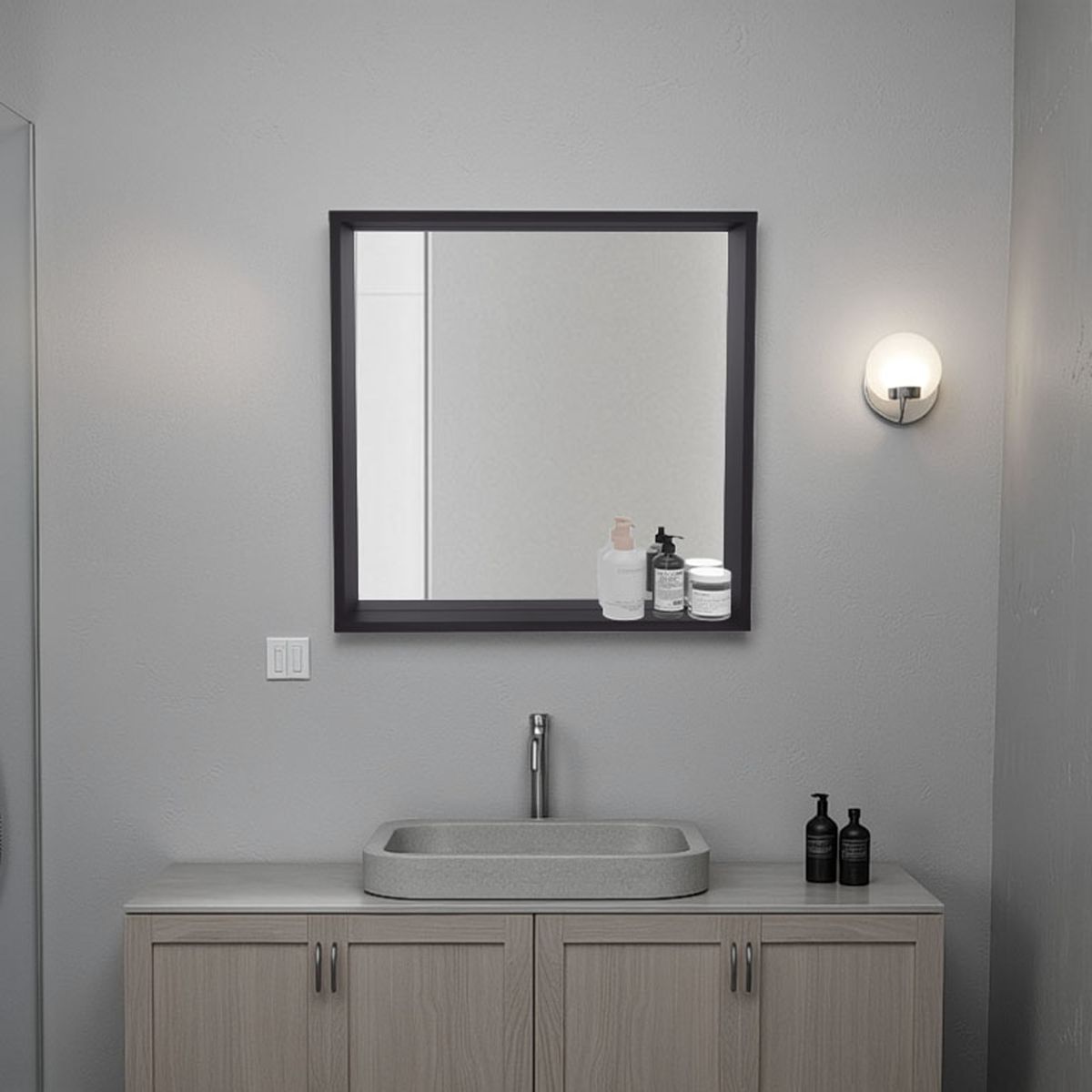 Mirrored Medicine Cabinet with Lower Shelf