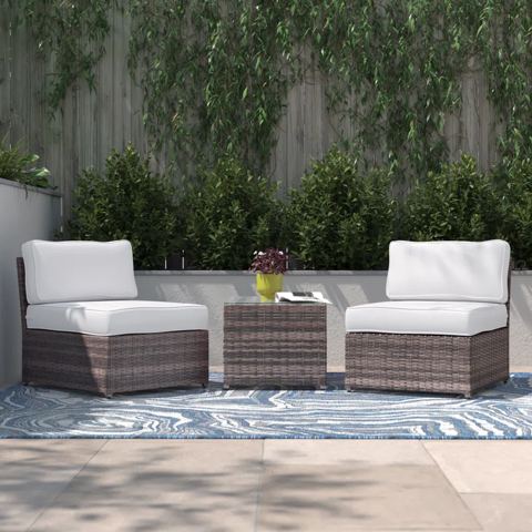 Fully Assembled Wicker Chair and Side Table Set