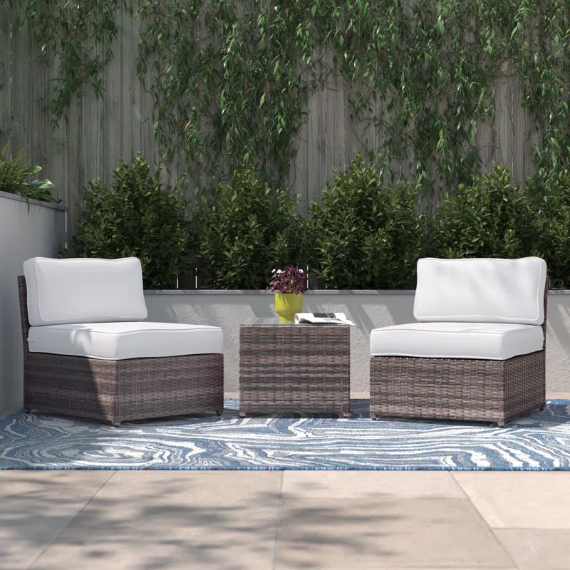 Fully Assembled Wicker Chair and Side Table Set