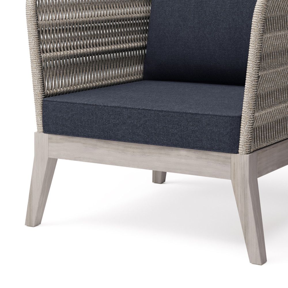 Rope and Acacia Outdoor Conversation Chair — view 3