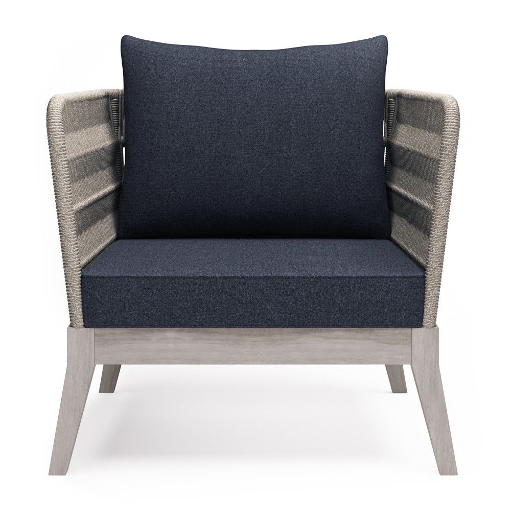 Rope and Acacia Outdoor Conversation Chair — view 4