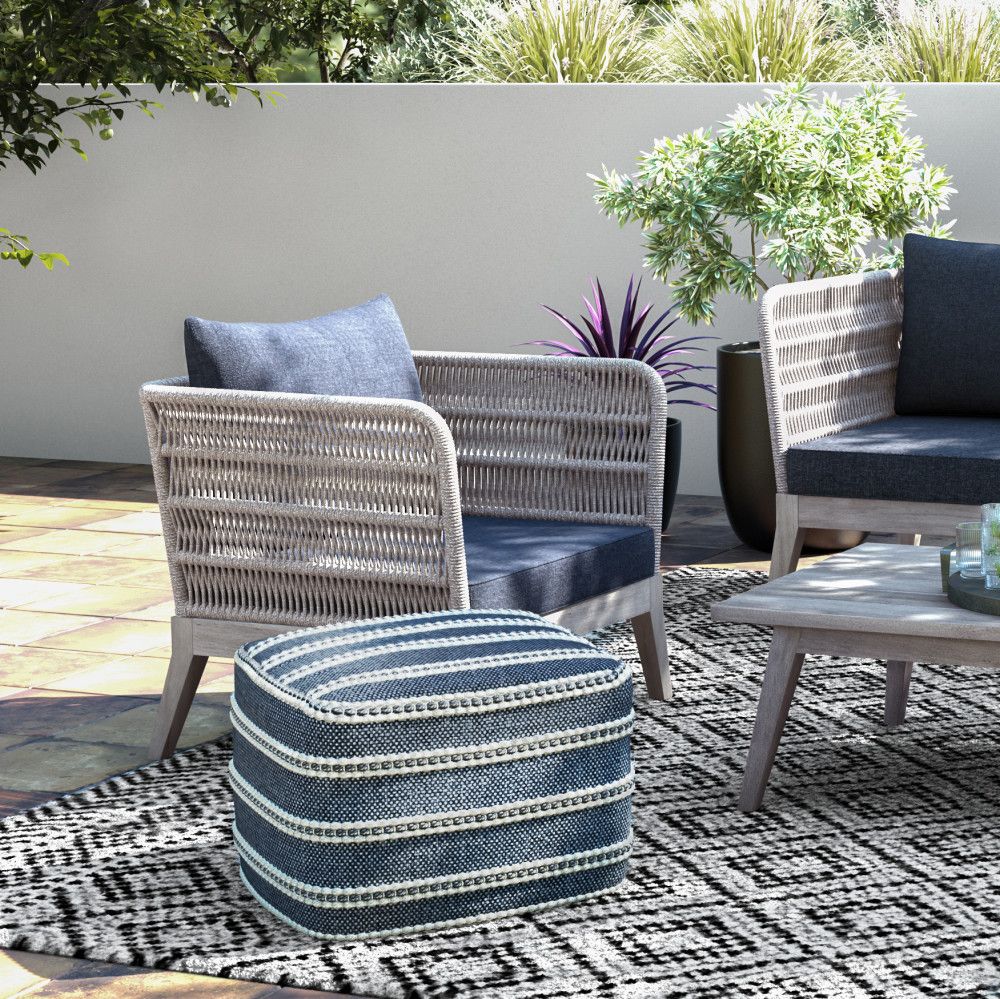 Rope and Acacia Outdoor Conversation Chair