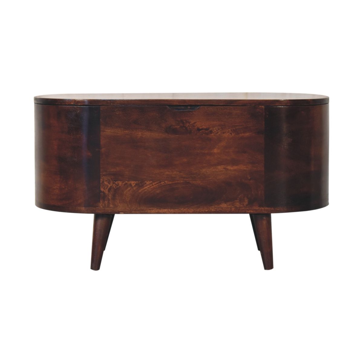 Solid Mango Wood Rounded Blanket Box — view 2
