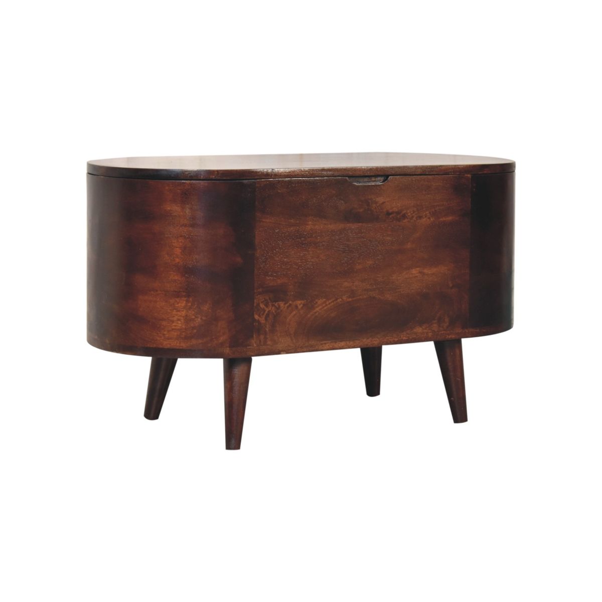Solid Mango Wood Rounded Blanket Box — view 3