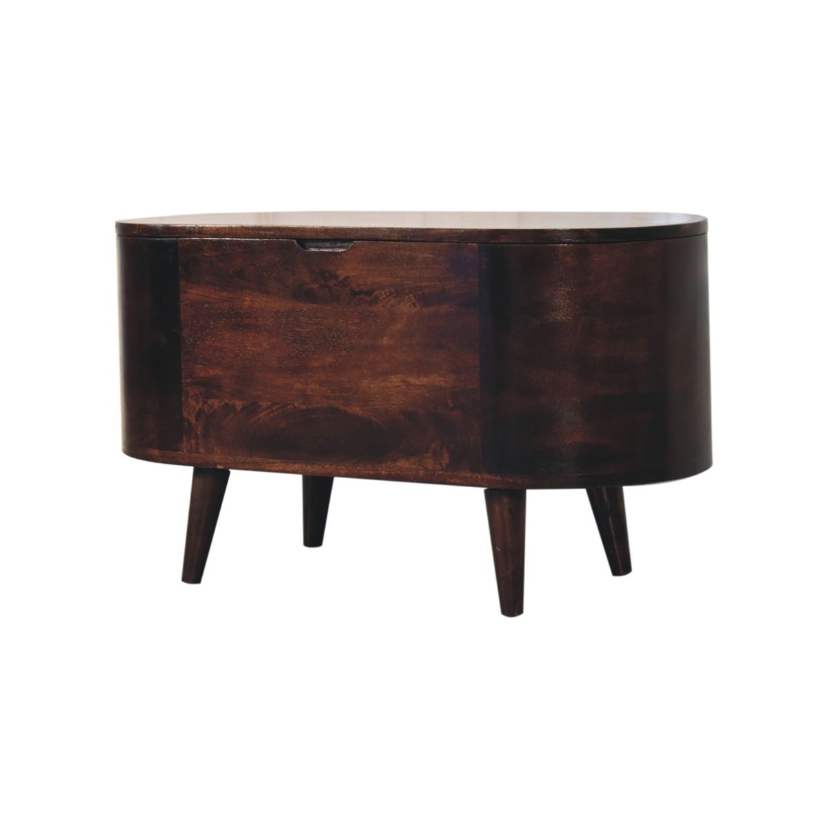 Solid Mango Wood Rounded Blanket Box — view 4