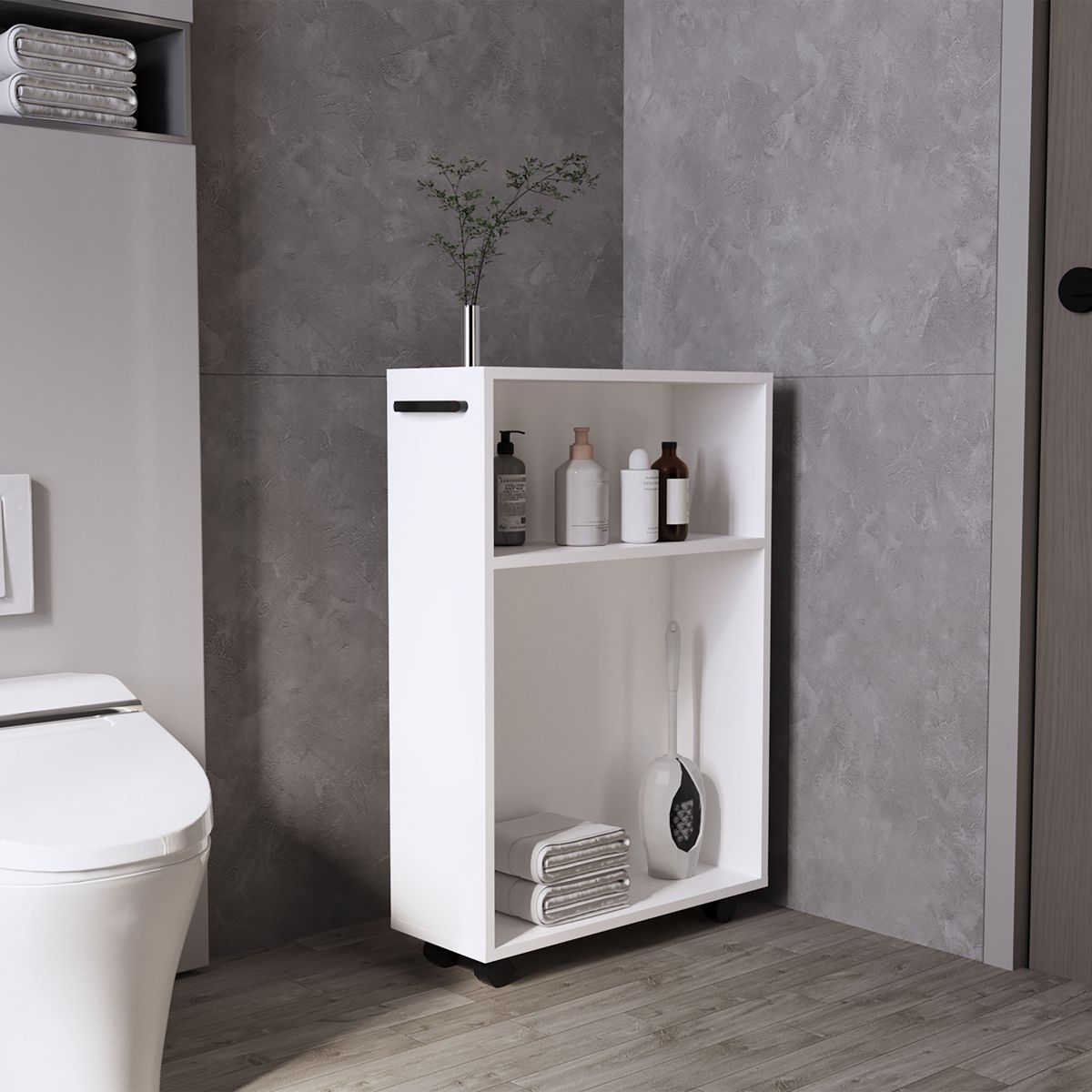 Rolling Storage Cart with Open Shelves