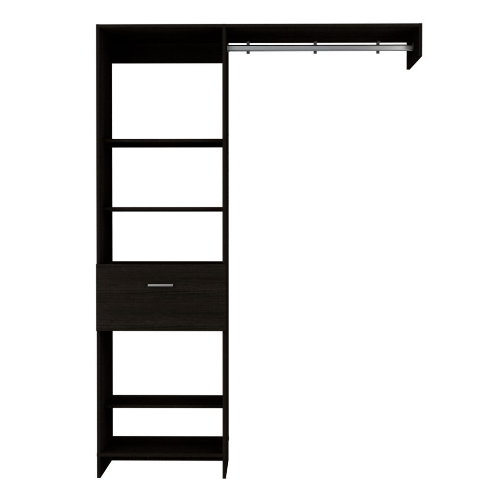 5-Shelf Closet System with Drawer and Rod — view 2